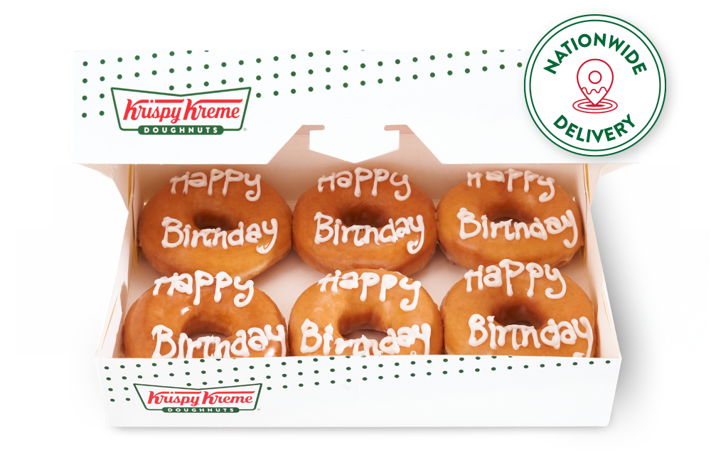 Happy Birthday Personalised Doughnuts Krispy Kreme
