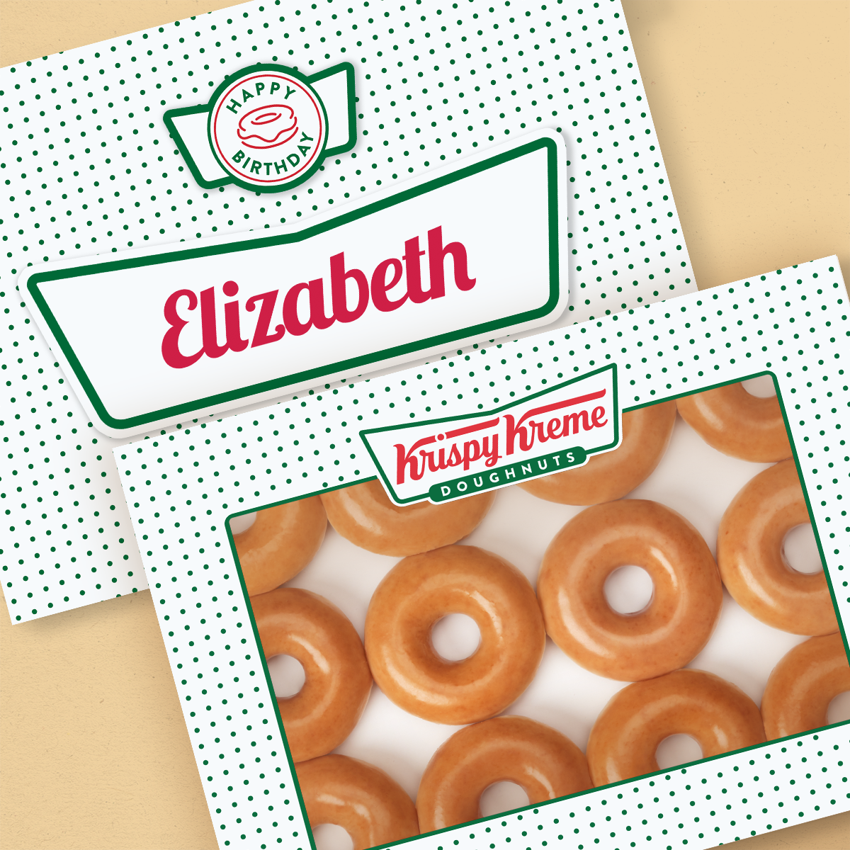 Personalised Happy Birthday Box Original Glazed™ Dozen
