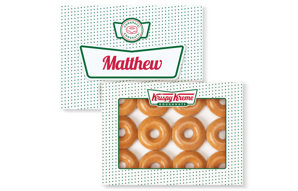 Personalised Congratulations Box Original Glazed Dozen