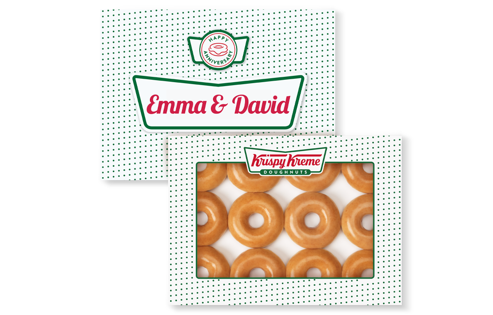 Personalised Happy Anniversary Box Original Glazed Dozen