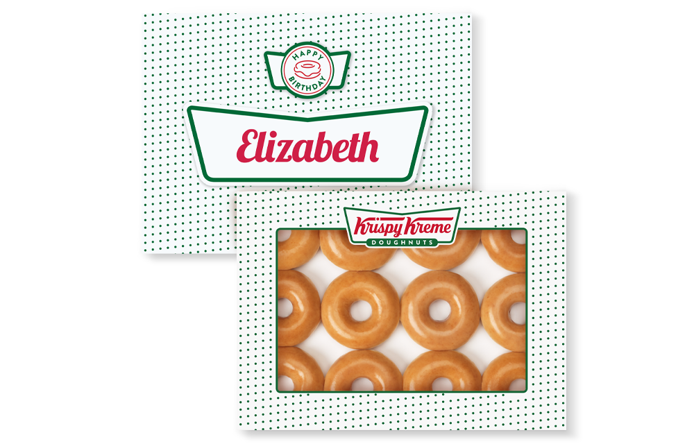 Personalised Happy Birthday Box Original Glazed Dozen