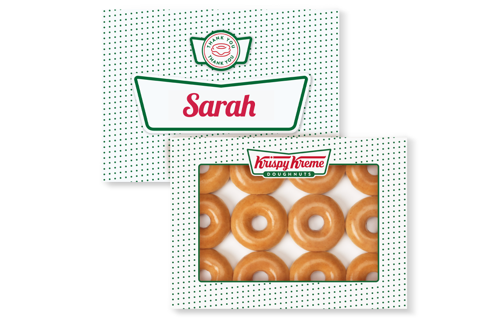 Personalised Thank You Box Original Glazed Dozen
