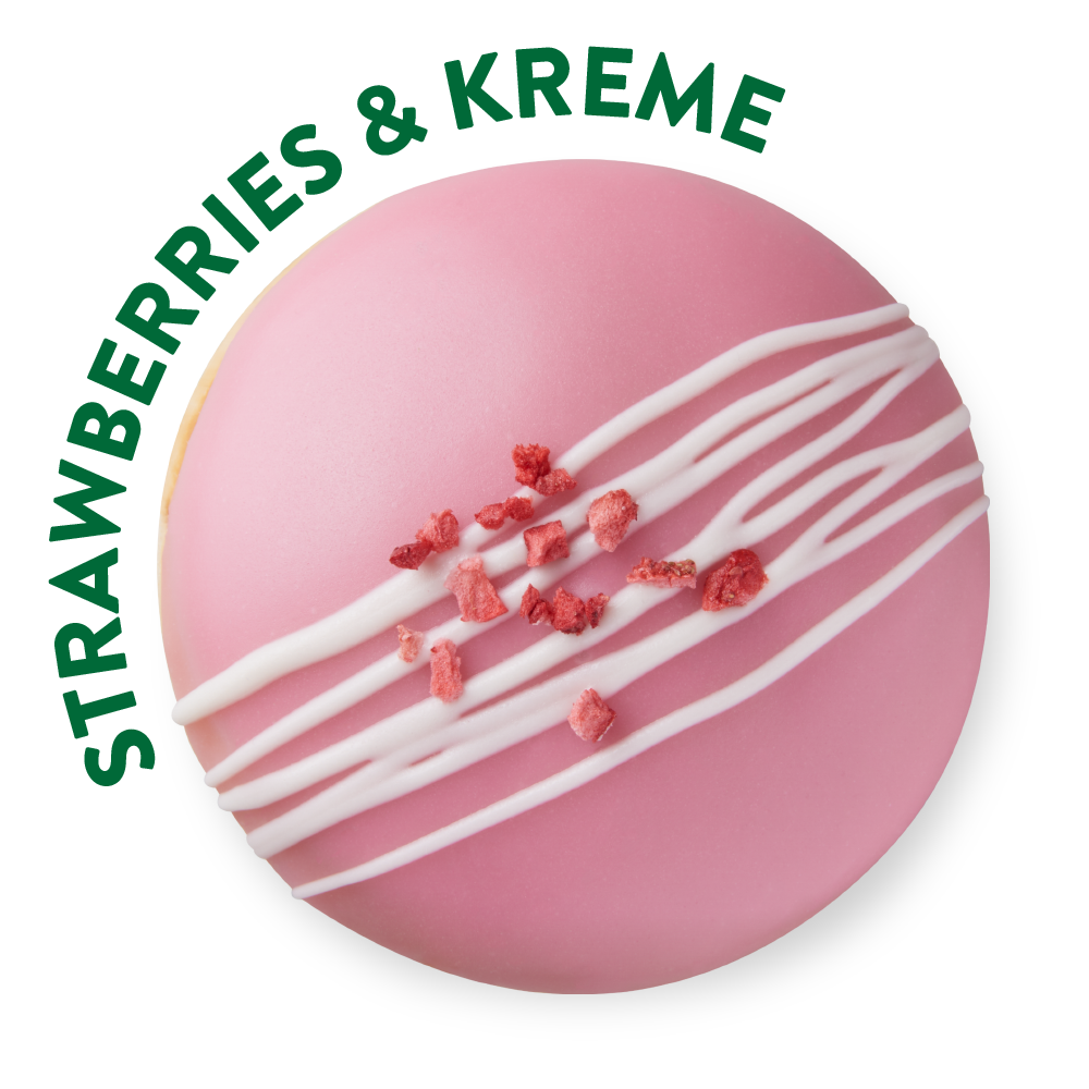 Strawberry and cream flavoured doughnut Krispy Kreme Strawberries and Kreme