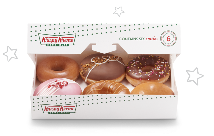 Rewards smiles gets you a free six pack of doughnuts Krispy Kreme free six pack of doughnuts