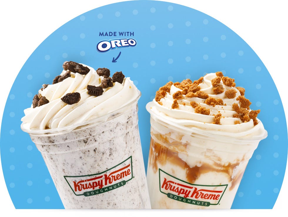 Oreo milkshake Krispy Kreme milkshakes