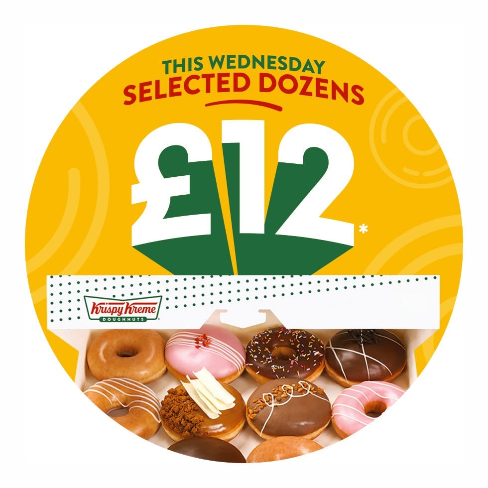 Order a doughnuts dozen for just £12 for one day only Wondoughful Wednesday £12 doughnut dozens